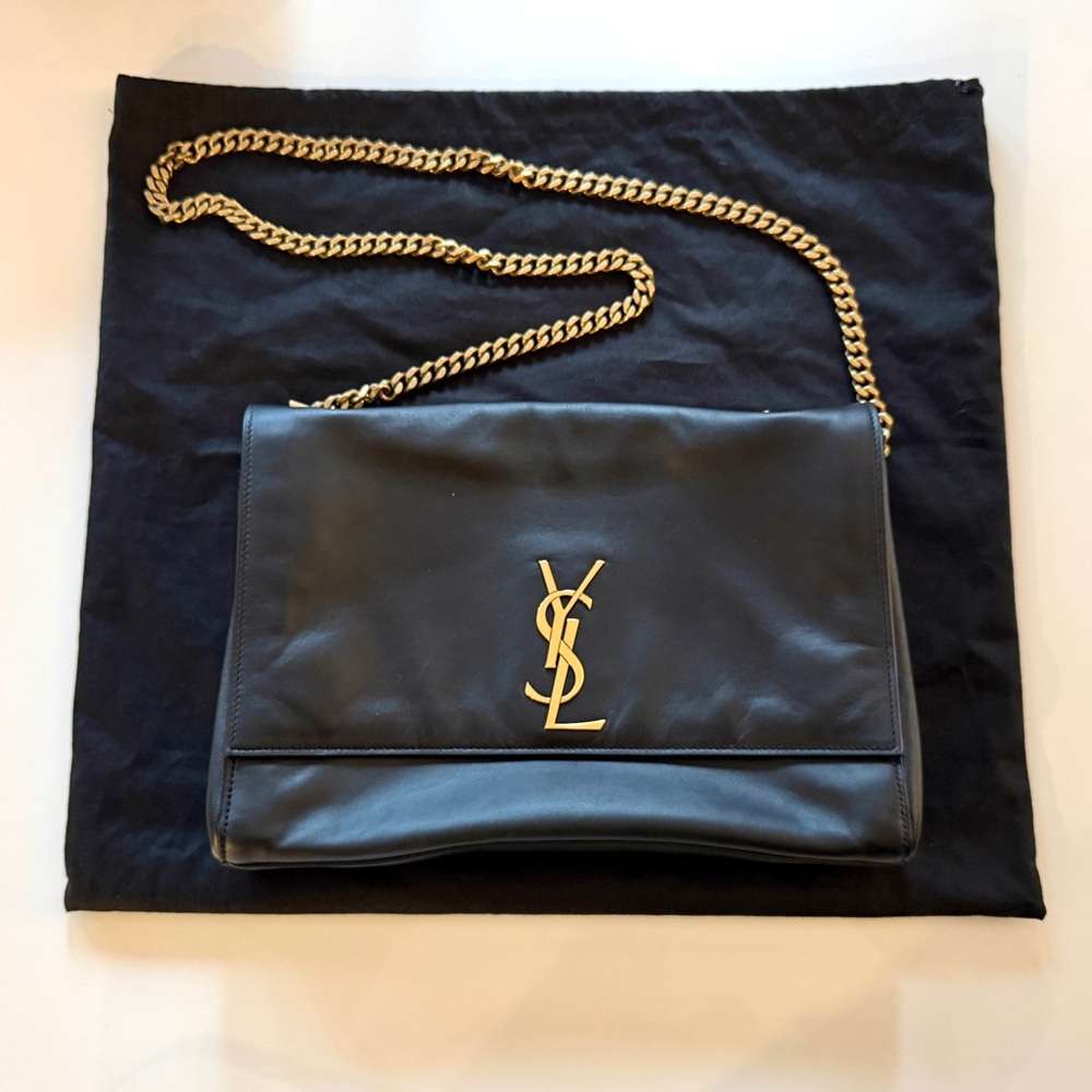 YSL Kate Medium Black Suede/Smooth Leather Reversible Crossbody Bag - Picture 4 of 16